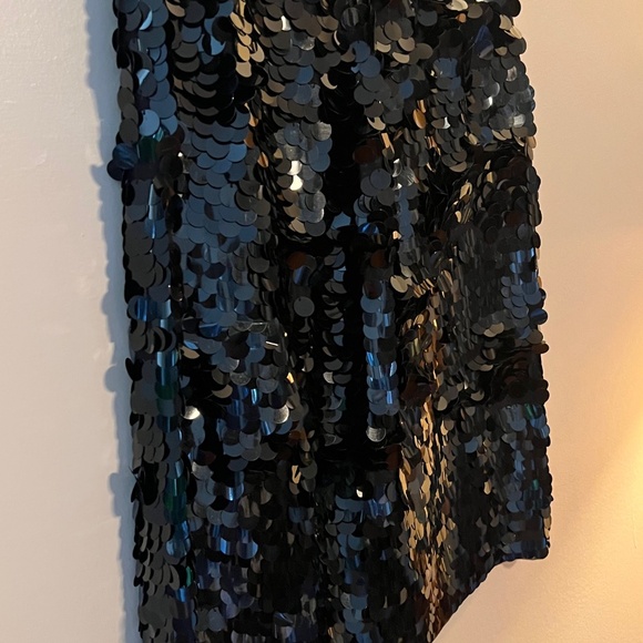 Bloomingdale's Women's Sequined Fully Lined Side Zip A-Line Black Size 4 - Picture 4 of 11
